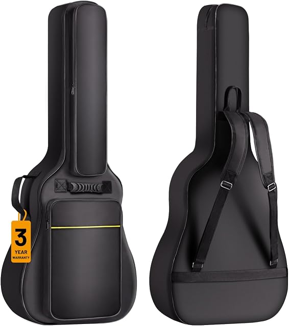 CAHAYA Étui de guitare acoustique souple - Sac de guitare imperméable avec grand sac de poche arrière 0.5 Sac de guitare à padage épais de pouce pour 39/40/41 en CY0177