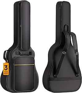 Funda Para Guitarra Acústica 41 Pulgadas - Bolsa De Tela Oxford Impermeable, Con Correa Ajustable, Color Negro