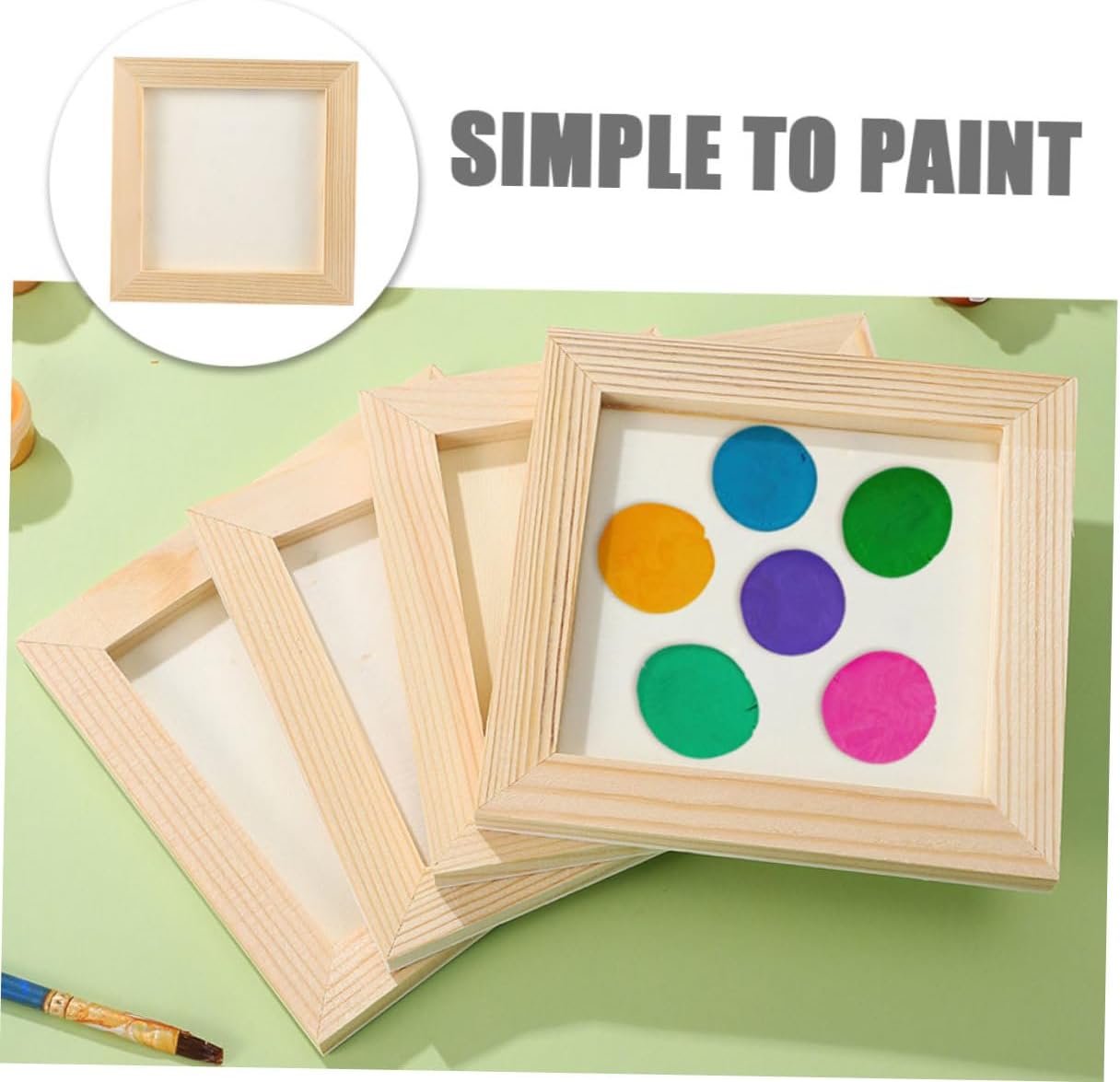 KICHOUSE 5pcs Paintable Wood Picture Frames 20x20cm with 16.5x16.5cm Inner Size, Blank Craft Photo Frames for ’ DIY Painting and Artwork Display