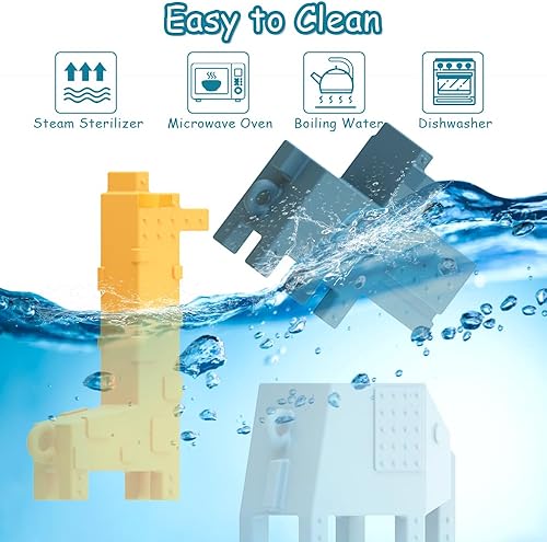 Miniatura 5 de Juguetes de baño, juguetes de dentición para bebés, mordedores de silicona de grado alimenticio para bebés de más de 3 meses, animales mordedores