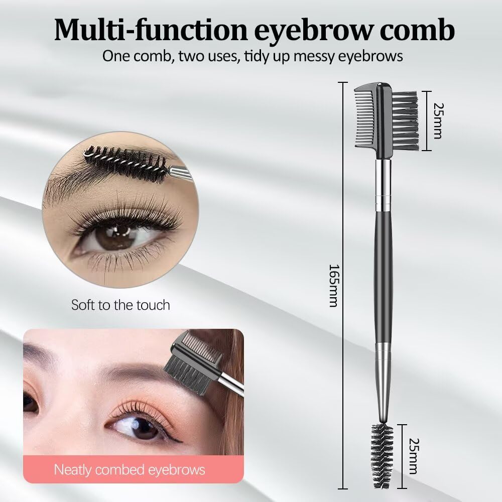 Cepillo para pestañas y cejas peine separador espoolie herramientas de maquillaje ojos juego 3 piezas
