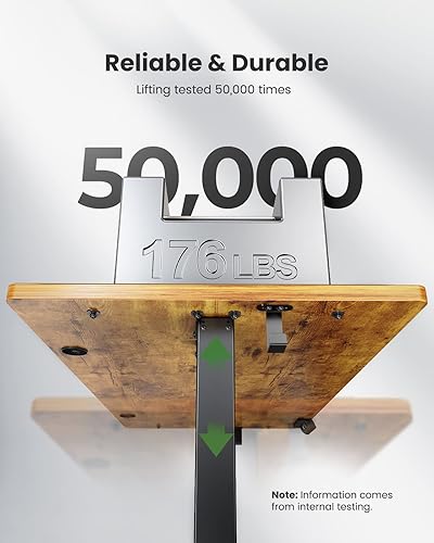 Miniatura 5 de Totnz Escritorio eléctrico de pie ajustable, escritorio ajustable de computadora de 55 x 24 pulgadas para oficina en casa y juegos, escritorio