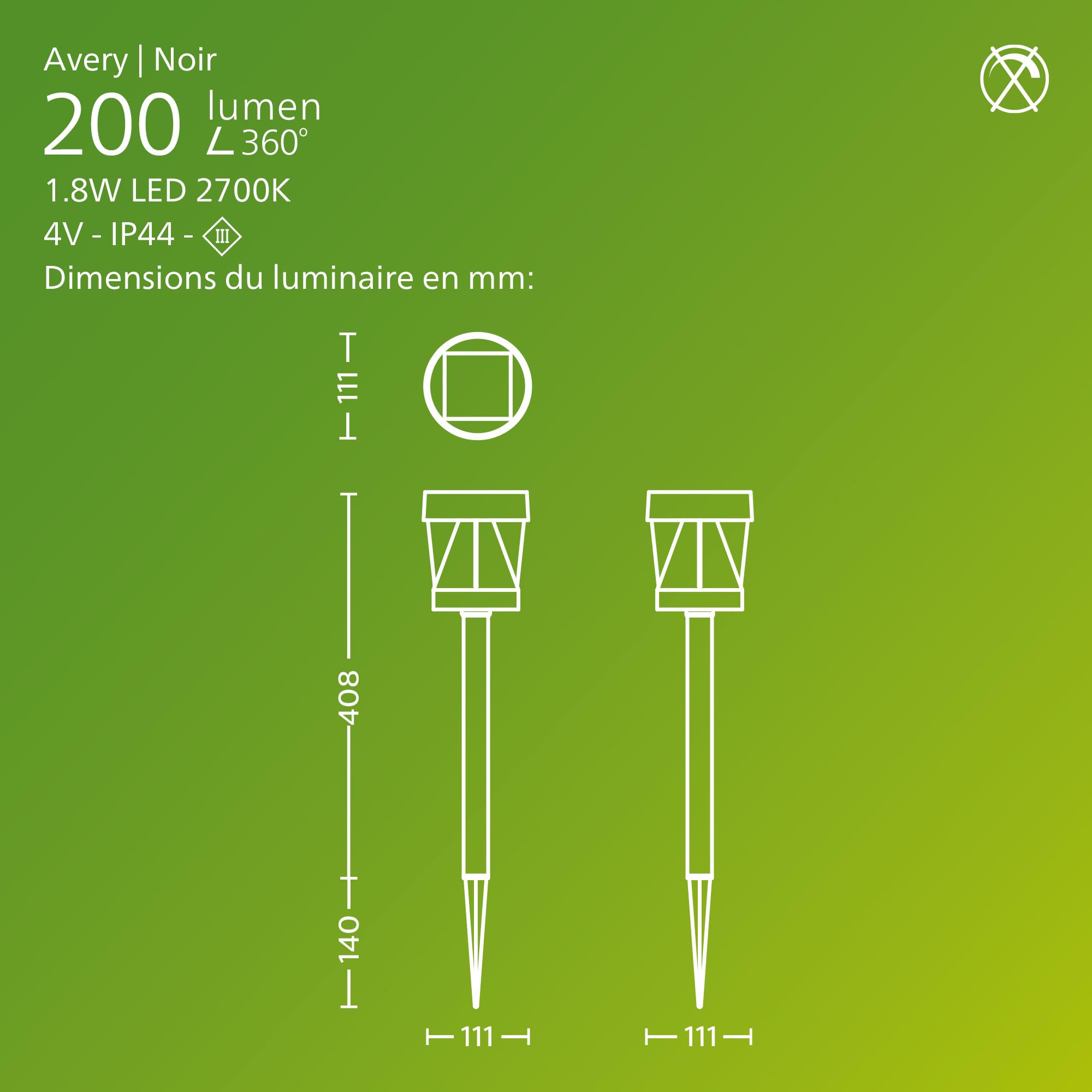 Image secondaire de Philips Avery Lampe Solaire d'Extérieur Noir 2700K 200lm