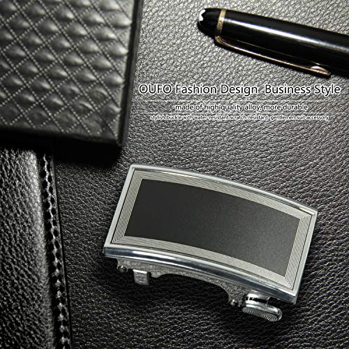 Men's Belt, Black Genuine Leather Dress Belt for Men with Automatic Buckle, Handmade Ratchet Belt Men, Trim to Fit2