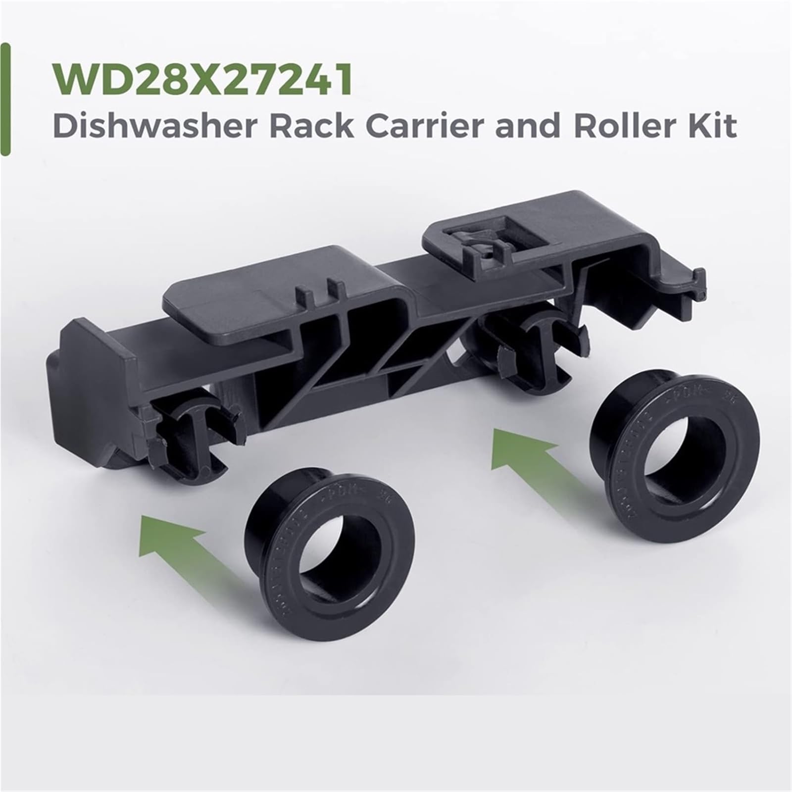 2-pak WD28X27241 Dolny stojak do zmywarki i zestaw rolkowy, kompatybilny z GE, WD12X10438 WD12X10439 WD12X10446 części zamienne