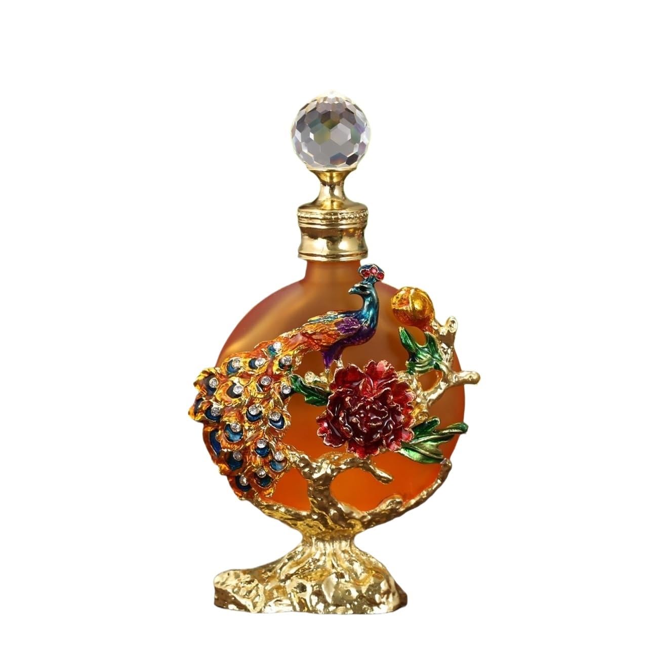 Bottiglia di profumo vuota riutilizzabile Regalo for amici Vetrina Design vintage Decorazione domestica portatile in vetro da 30 ml Per Viaggi E Vacanze(Orange)