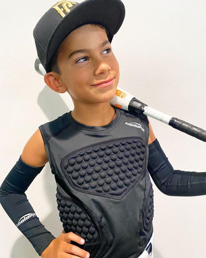 COOLOMG Youth Baseball Chest Protector Padded Compression Shirt Sleeveless Softball Football Lacrosse Rib Heart Sternum Guard - Image 4