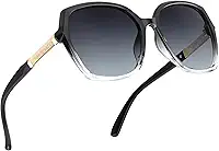 Óculos de sol polarizados para mulheres, tendência, óculos de sol femininos, armação cintilante, quadrados, óculos de sol femininos para compras Tarvel, Preto degradê/cinza gradiente
