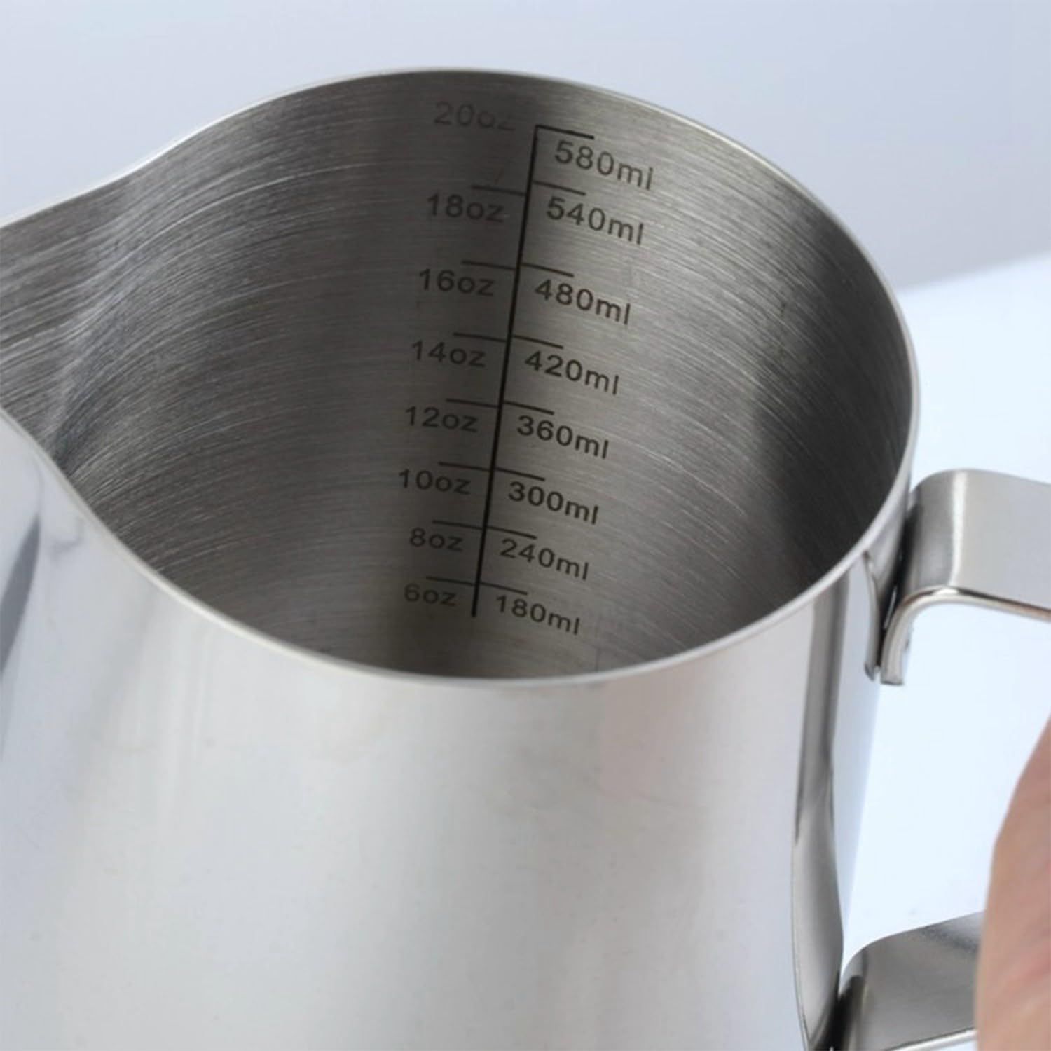 Pot à Lait Inox 350ml Pour Mousseur - Acier 304 - Marque Mesure - Pour Latte Art Et Expresso