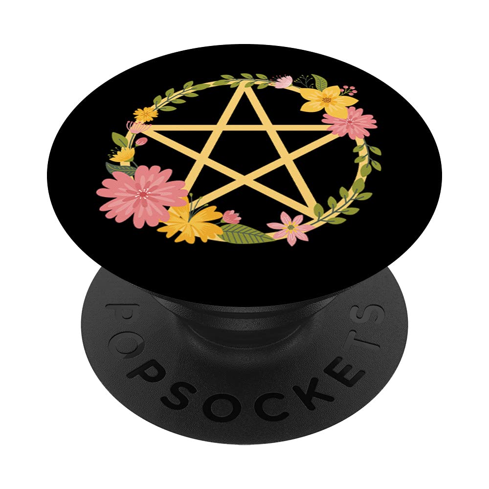 Midsummer Floral Pentacle Wiccan Pagan Cheeky Witch PopSockets PopGrip: Swappable Grip for Phones & Tablets