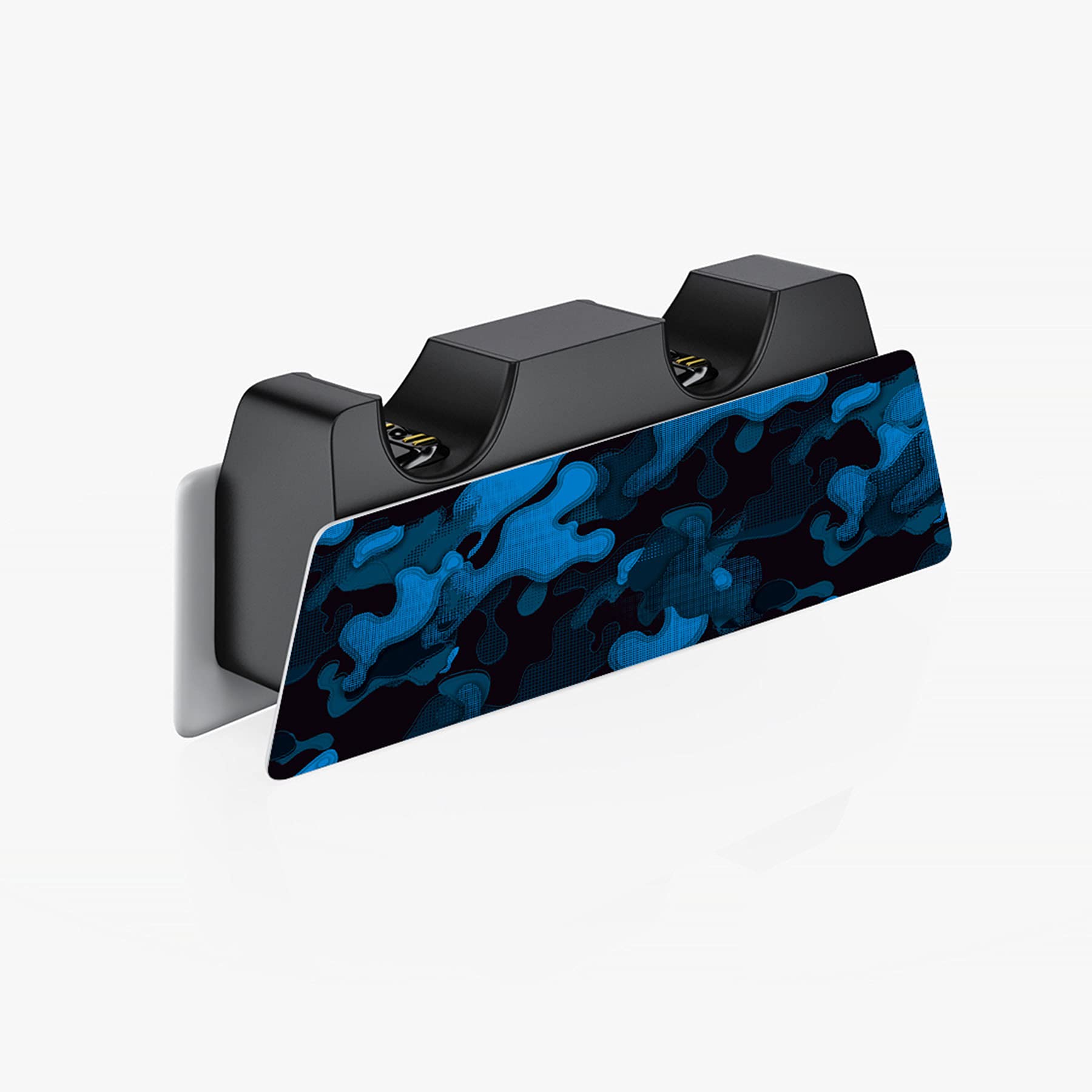 PlayVital Calcomanía Vinilo para ps5 Edición Disc - Pegatina Completa para Consola, Control, Estación de Recarga, Control Remoto y Audífonos, Skins Cubierta Protectora Adhesiva(Camuflaje Azul Negro)