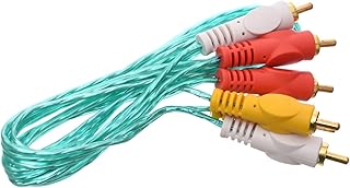 كابل صوت وفيديو زيرو اليكترونيكس 2 في 1 مقبس 3.5 ملم ذكر إلى 3 مقابس RCA صوت وفيديو ذكر من اكسسوريز شوب، طول 1 متر، لون أخضر