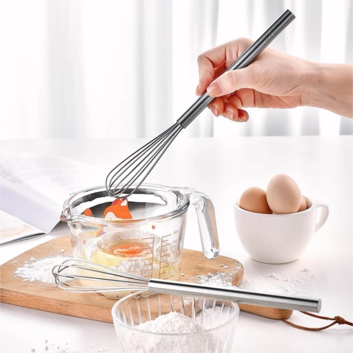 Batidor Varillas Cocina Batidor De Huevos De Acero Inoxidable, Artefacto De Agitación Manual, Batidor De Huevos Portátil For El Hogar Barillas Batir Batidor De Huevo