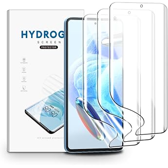 Screen Protector for Xiaomi Redmi Note 12 Pro 4G Pack of 3 Hydrogel Film Clear HD Soft TPU Screen Protector Fingerprint ID Support