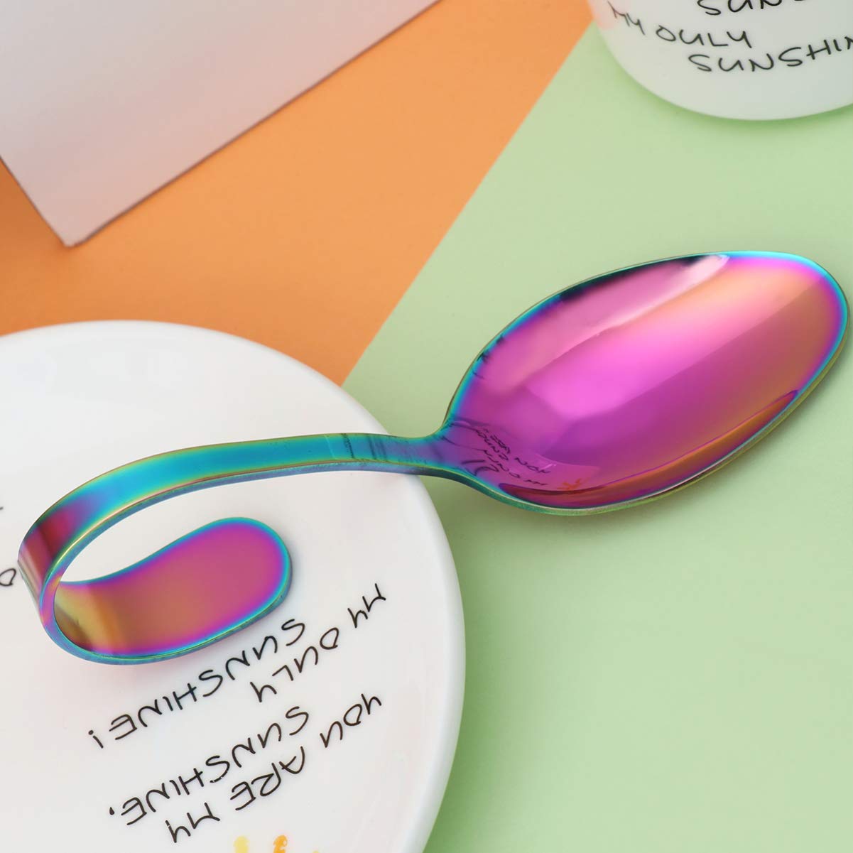 Cucchiaio Da Tavola In Acciaio Inox Con Manico Curvo – Lucidatura A Specchio – 13,7 Cm – Argento