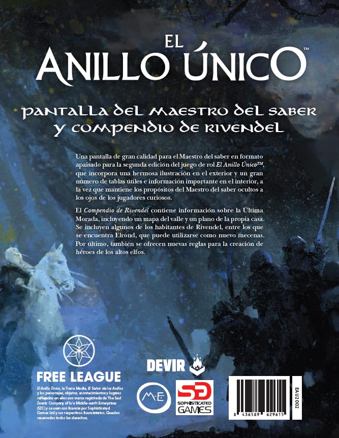 Devir L'Anell Unic – Pantalla Del Mestre Del Saber Para Rol, 2ª Edición, Con Ilustraciones Y Tablas Útiles