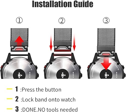 Miniatura 7 de HWGO 22MM Quick Release Nylon Watchband Strap For Garmin Fenix 6X 6 Pro Smartwatch Easyfit Wrist Band Fenix 5X 5 Plus 935 S60 Quatix5