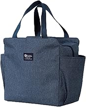 لانش باج حراري معزول للرجال والنساء ذو سعة كبيرة، قابل لإعادة الاستخدام، شنطة تبريد حرارية مانعة للتسرب، شنطة محمولة للمدرسة والكلية والشاطئ والنزهات والمشي لمسافات طويلة والسفر وتخزين الطعام (كحلي)