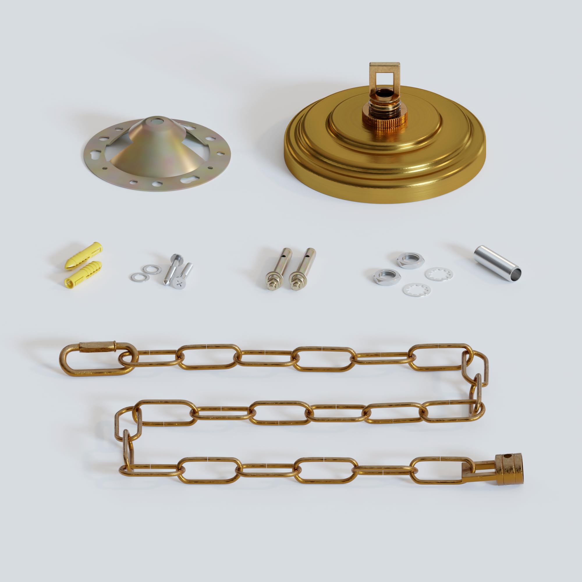 LEDSone Lamp Base 80cm Ceiling Rose Chain Pendant Light Socket Fitting Bulb Holder Screw Kit For Retro Incandescent Lampholders (Yellow Brass) — image 1