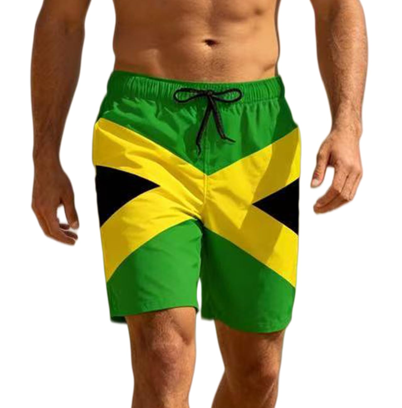 Men's Swim Trunks Quick Dry Swimsuits Board Shorts Tropical Summer Beach Shorts with Mesh Lining and Pockets