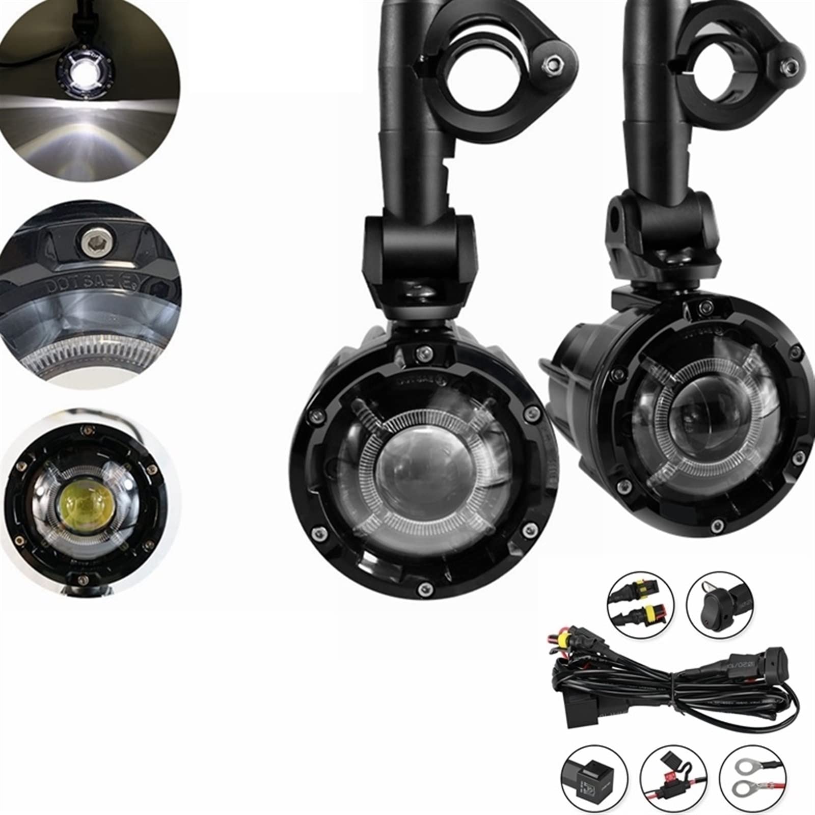 YIJIEBAO 40W Motorcycle LED Fog Lights Auxiliary Assembliy for BMW R1200GS F850GS F750GS F 850GS 750GS 1250GS GS LC Adventure(with Resistance)