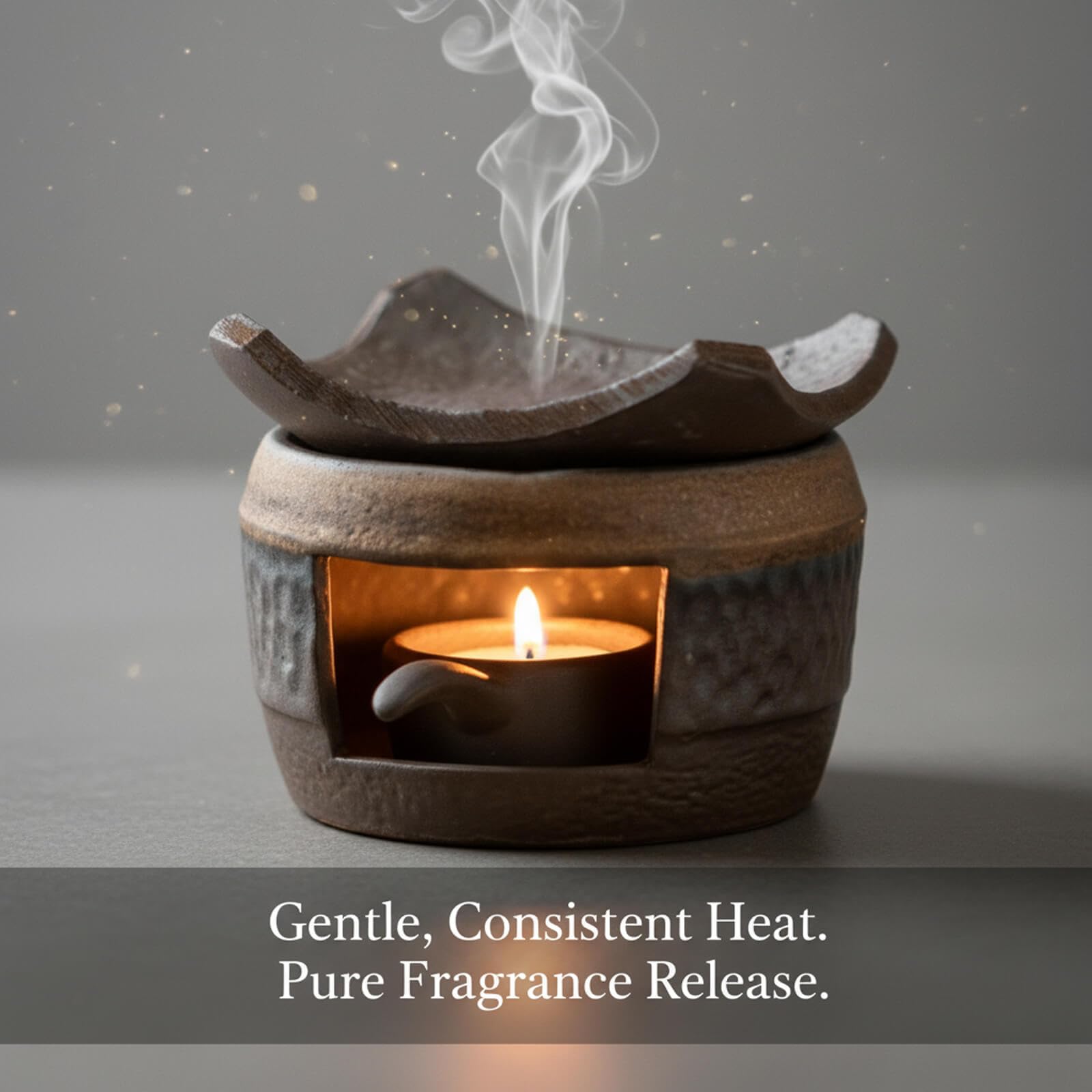 Keramik-Aromatherapie-Brenner für ätherische Öle, Räuchergefäß-Set mit Teelichthaltern für Zuhause, Büro, Meditation und Entspannung