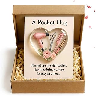 OESINS Pocket Hug Heart with Gift Card, A Pocket Hugs for Hairstylists, Mini Hairdresser Tools Christmas Pocket Hug, Thinking of You Gifts Couples gifts, Valentines Day Gifts for Her Him (A)