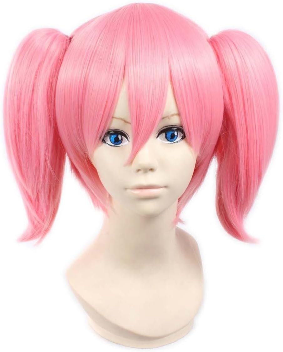 Etruke Short Puella Magi Madoka Magica Pink Pigtail Girl Cosplay Wigs