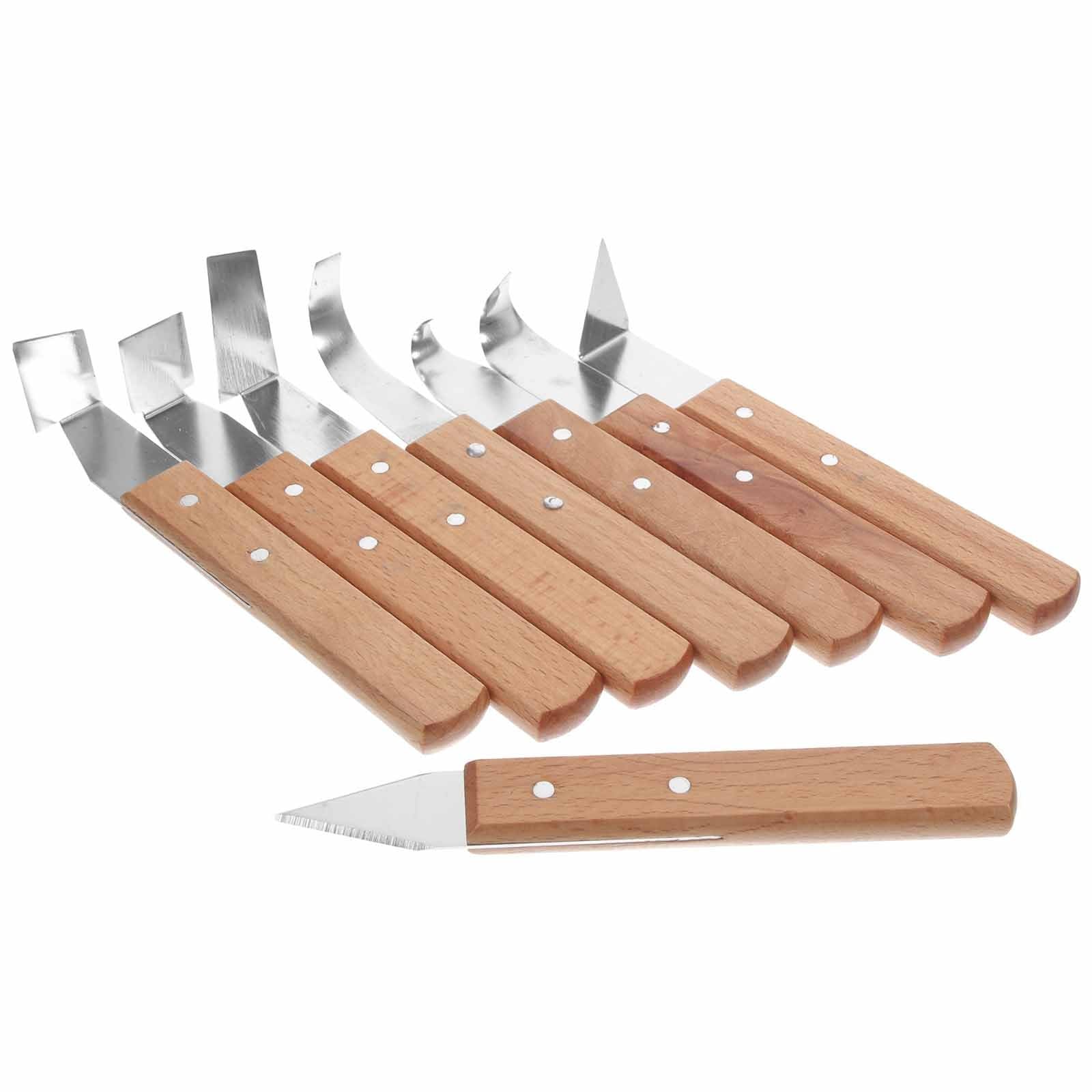 Housoutil Herramientas de Cerámica para Esculpir Arcilla Juego de 8 de Acero Inoxidable Mango Negro, Cuchillas para Reparar y Modelar en Manualidades Color Aleatorio