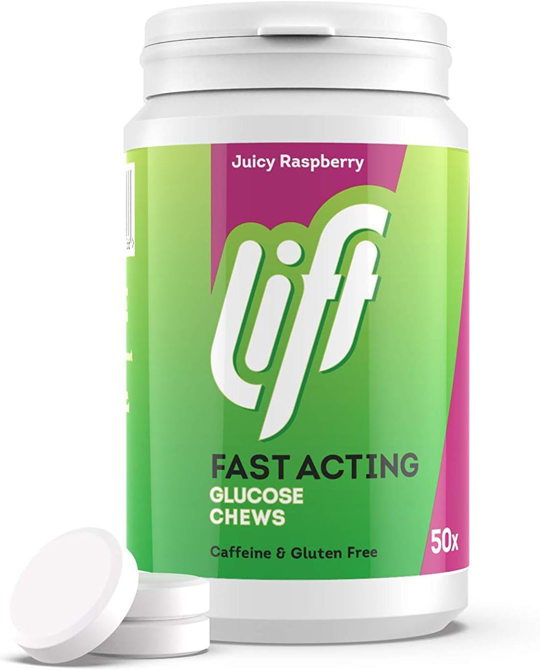 Lift Fast-Acting Glucose Chewable Energy Tablets, Raspberry, 6 Pack of 50-Tablet Tubs, Multi, 50 count (Pack of 6)