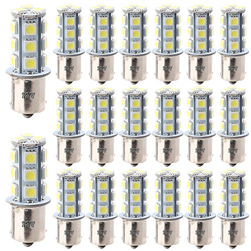 Everbright 20-Pack Extremely Bright White 1156 Ba15S 1141 1073 1095 1003 7506 18-Smd 5050 Led Replacement Bulb For Car Interior Rv Camper Turn Signal Backup Parking Side Marker Lamp Lights Dc 12V #TOP12