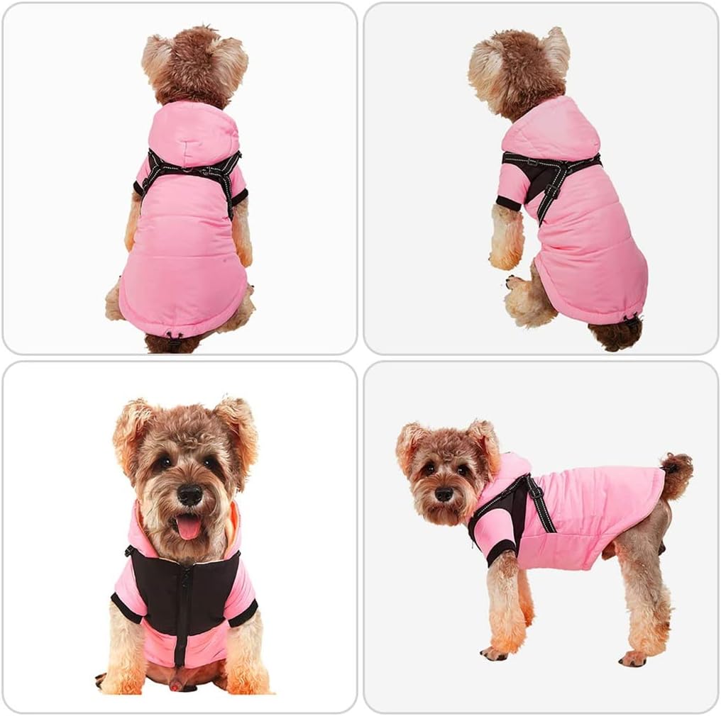 Dog Clothes Warm Dog Vest Jacket with Harness Puppy Chihuahua Clothing French Bulldog Outfits for Small Medium Dogs (A XXL Code)