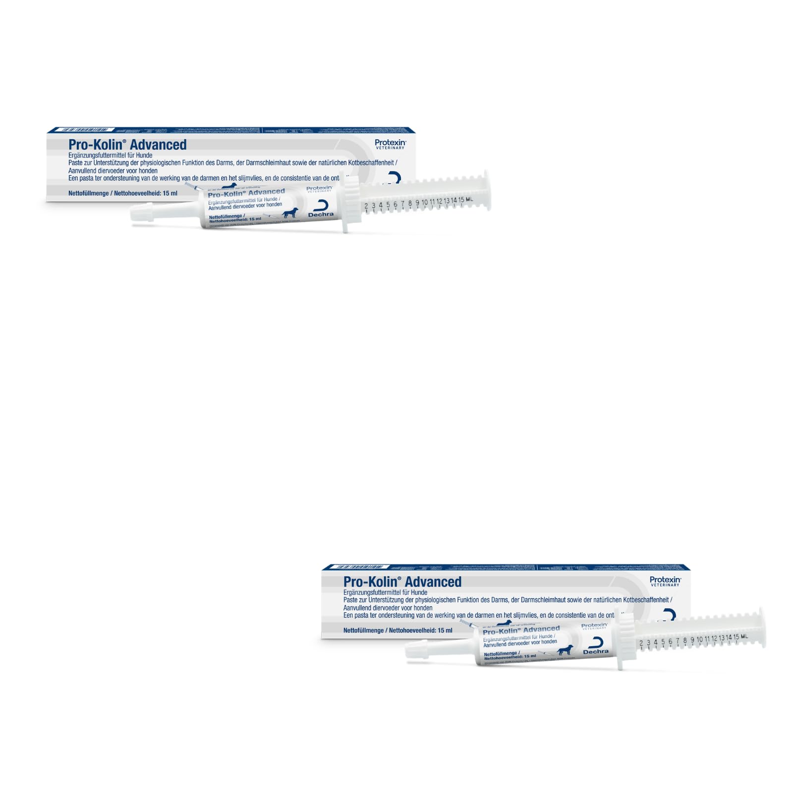 Dechra Pro-Kolin Advanced Lot de 2 paquets de 15 ml de complément alimentaire pour chien Haute concentration pro-et prébiotiques