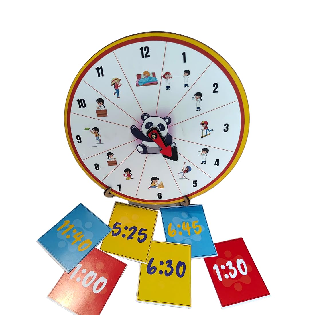 MetClap Wheel of Fun - CVC Word and time Learning Toy for Kids Including 30 Flash Cards | STEM Educational Toys for 3+ Years Boys and Girls| Learn CVC Words and Concept of time | Educational Toy 1