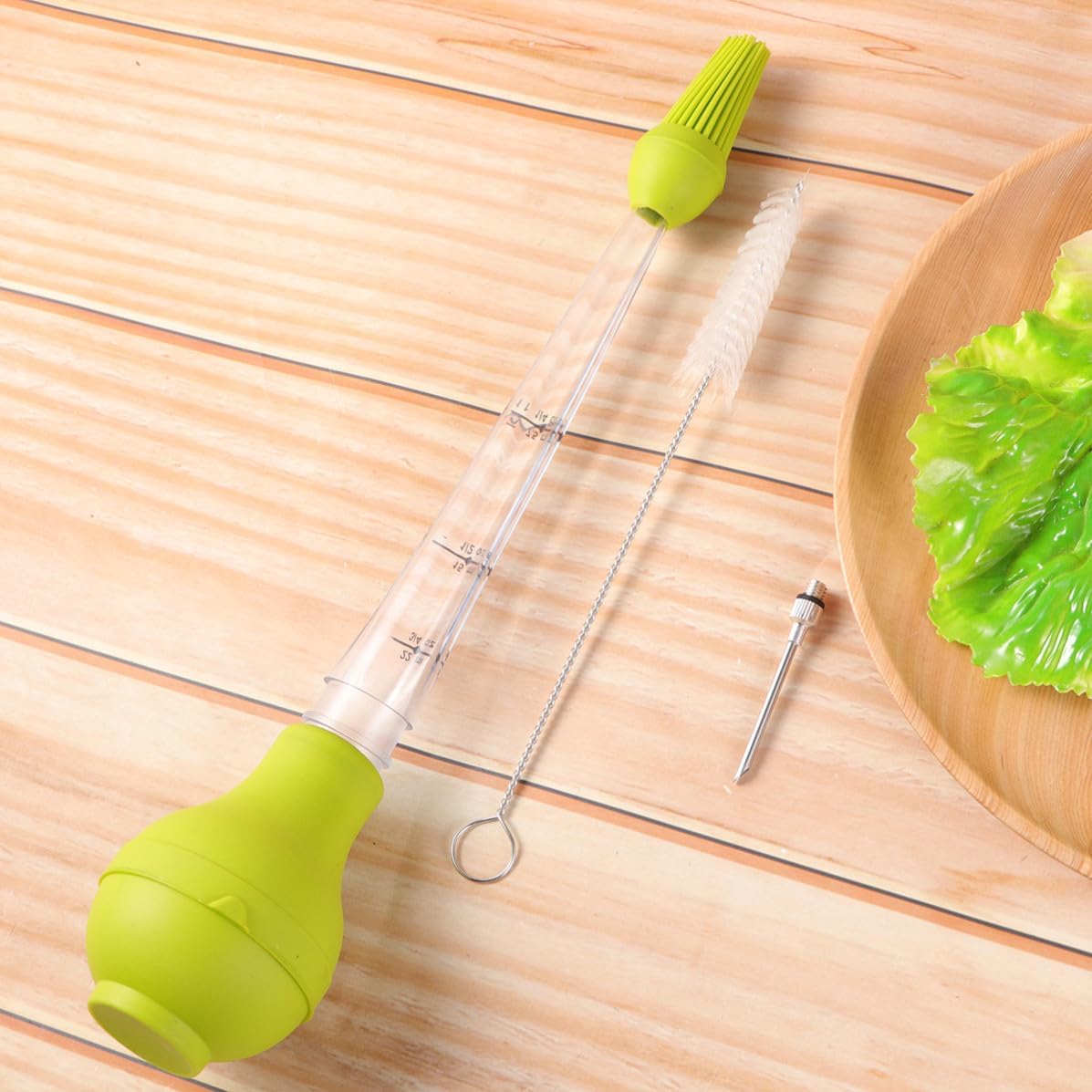 Turkey Seasoning Pump Silicone Kitchen Oil Dropper with Graduated Tube