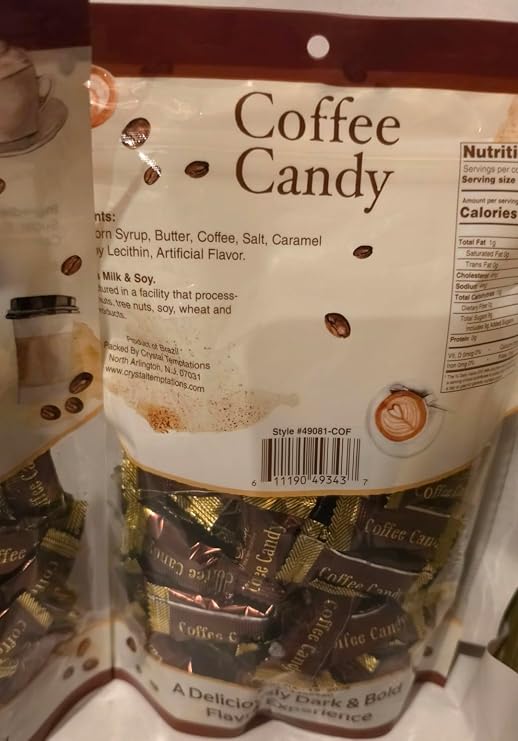 Candy Cafe Coffee Candy Brazilian Flavor 12 oz, 2 Bags
