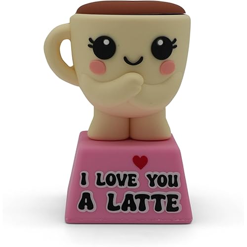 Miniature Desk Figurine – Cute & Quirky Office Decor for Desk, Shelf, or Workspace – Fun Tiny Collectible Statue for Adults, Coworkers, or Home Office Gift-Love You A Latte