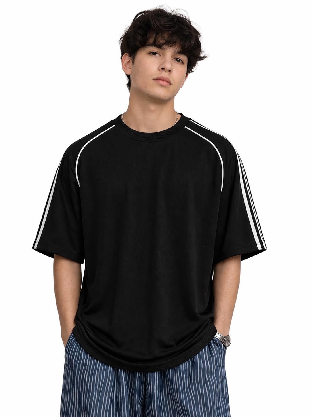 Men's Plain Polycotton Relax Fit Round Neck Half Sleeve T-Shirt, Gym & Travel