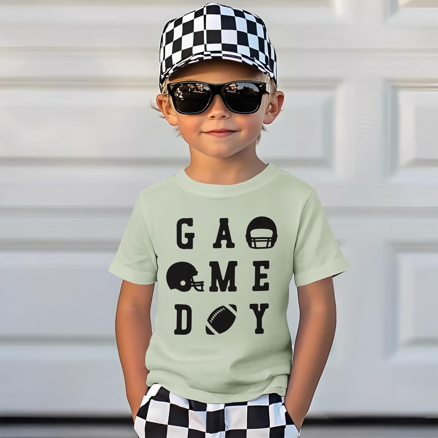 KEKEMI Football Shirts for Toddler Baby Boys Funny Game Day T-Shirt Ballgame Outfit Football Fans Gift Tees Cute Sports Tops - Image 2