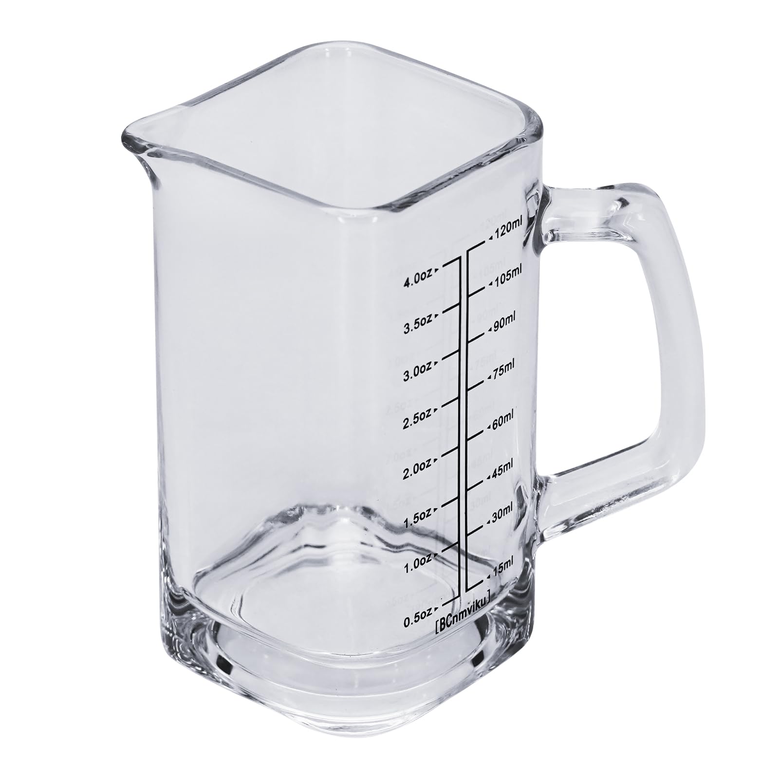 Photo 1 of 1Pc Shot Glass Measuring Cup, 4 OZ Espresso Shot Cups with Handle and V-Shaped Spout, Small Glass Measuring Cup with Thick Bottom for Baking Cocktail and Coffee (1, Black)