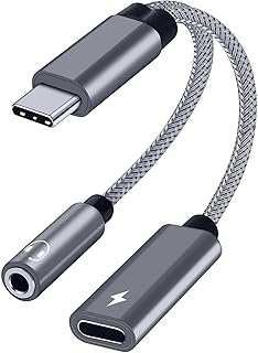 Samsung Galaxy S23 Headphone Adapter, USB C to AUX Mic Jack with PD 60W Fast Charging for Stereo, Earphones, Compatible with iPhone 15/15Pro/15Pro Max, Samsung Galaxy S23/S22/S21, Google Pixel 7/6
