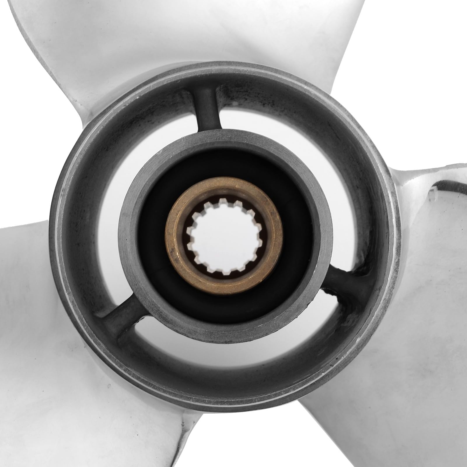 Elica Fuoribordo a 3 Pale in Acciaio Inox, 14 Spline, Scatola Ingranaggi da 2,5" - Adatta per Motori da 9,9-20 CV