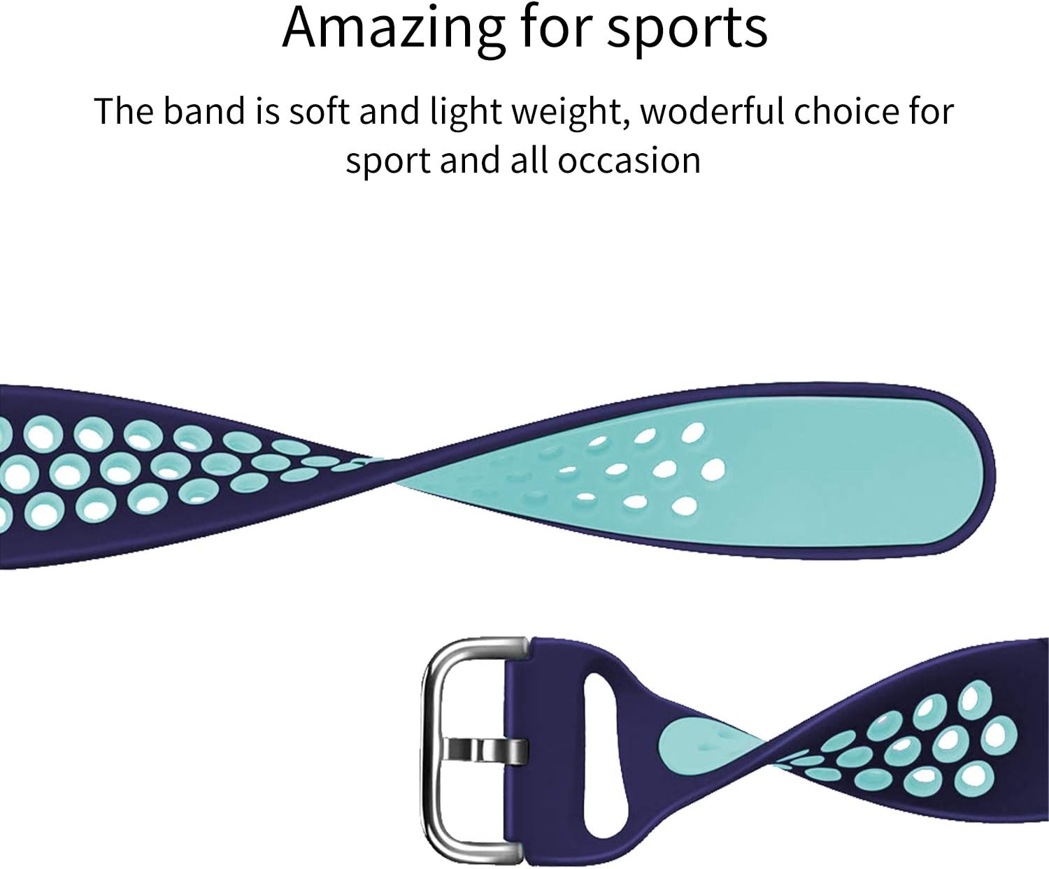 Acrbiutu Bands Compatible with Fitbit Blaze, Soft Silicone Breathable Replacement Sport Accessory Strap Wristband with Metal Frame for Fitbit Blaze Smart Fitness Watch Women Men