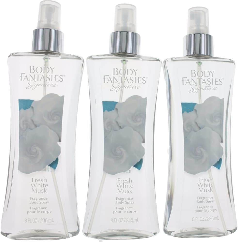 Fresh White Musk by Body Fantasies 3 Pack 8oz Fragrance Body Spray women