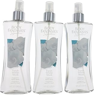 Fresh White Musk by Body Fantasies 3 Pack 8oz Fragrance Body Spray women
