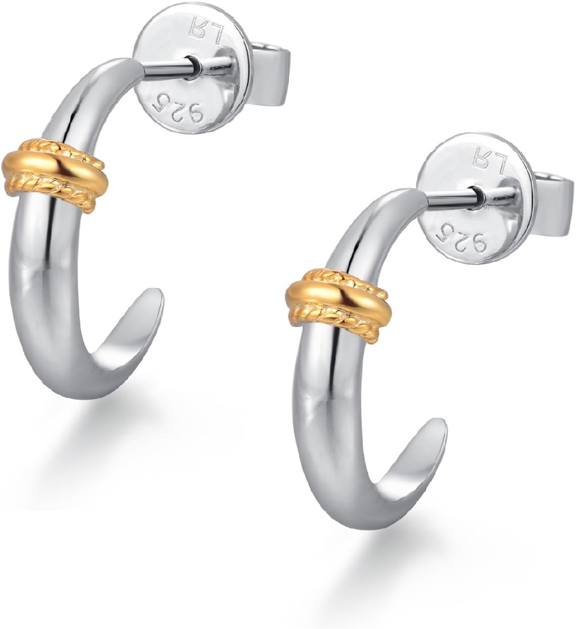925 Stering Silver Unique Dagger Sword Design J-Hoop Stud Earrings, Jewellery Gift for Women Girls