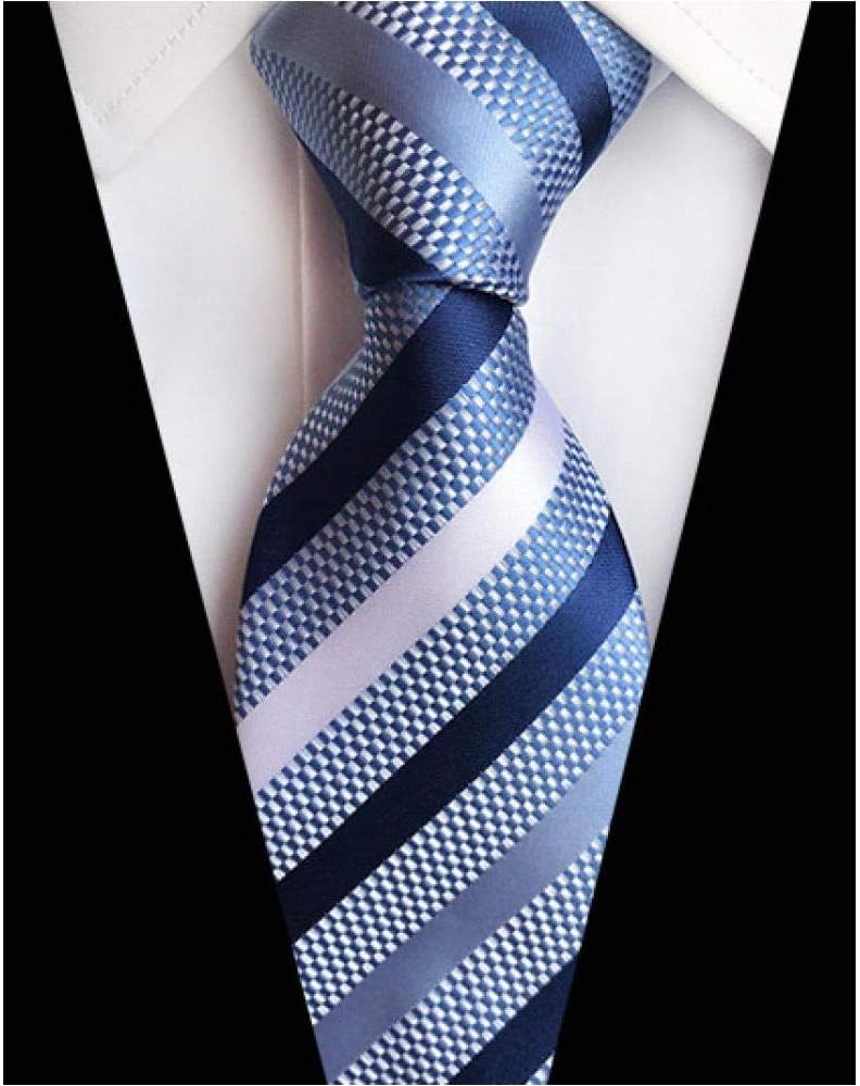 HUJINGLS Fashion Jacquard Woven Silk Mens Ties Neck Tie 8Cm Striped Necktie For Men Business Wedding Formal Ties