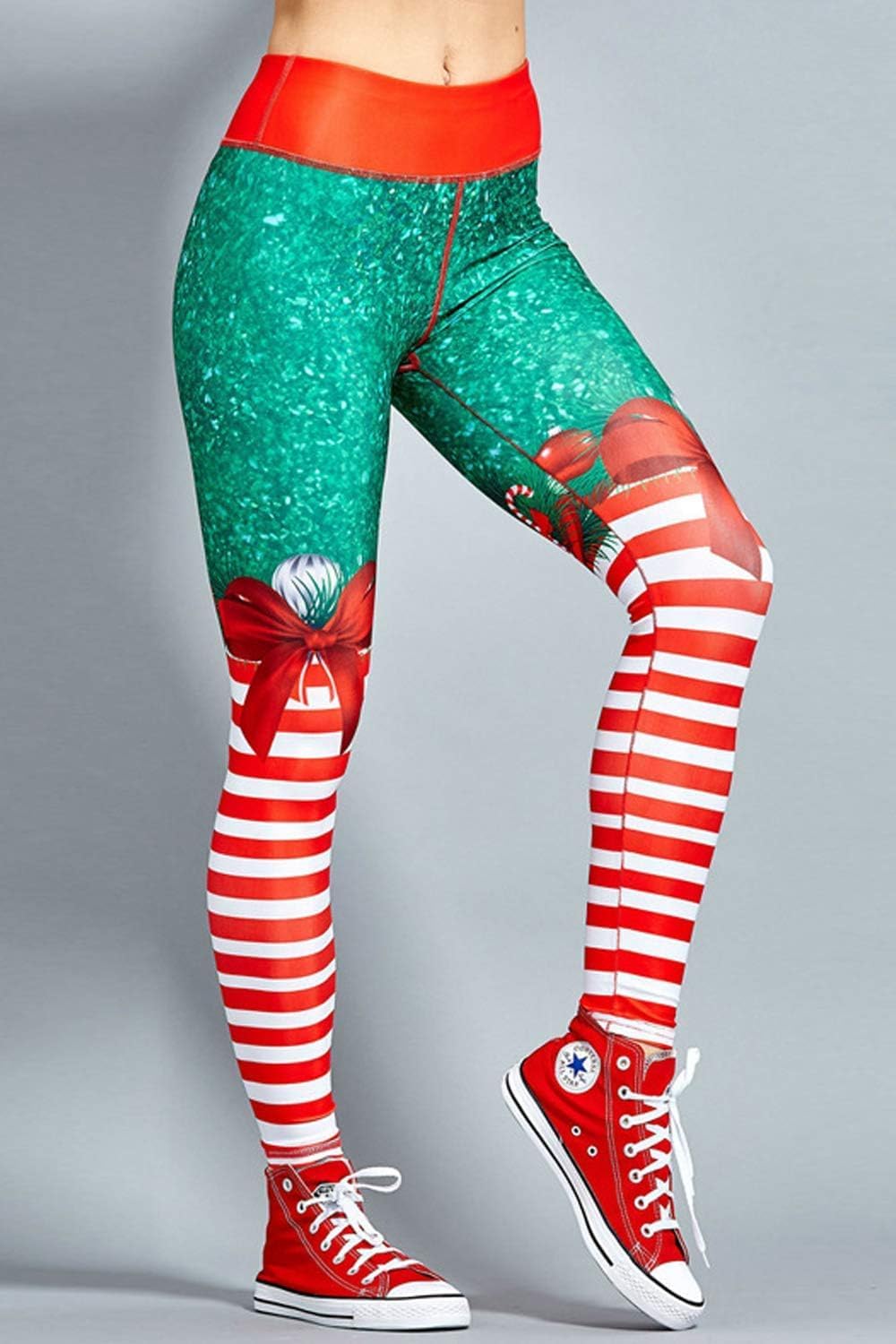 Pincutee Women's Funny Printed Ugly Christmas Leggings Soft Stretchy Holiday Tights(Xmas-9,2XL/3XL) - Image 2