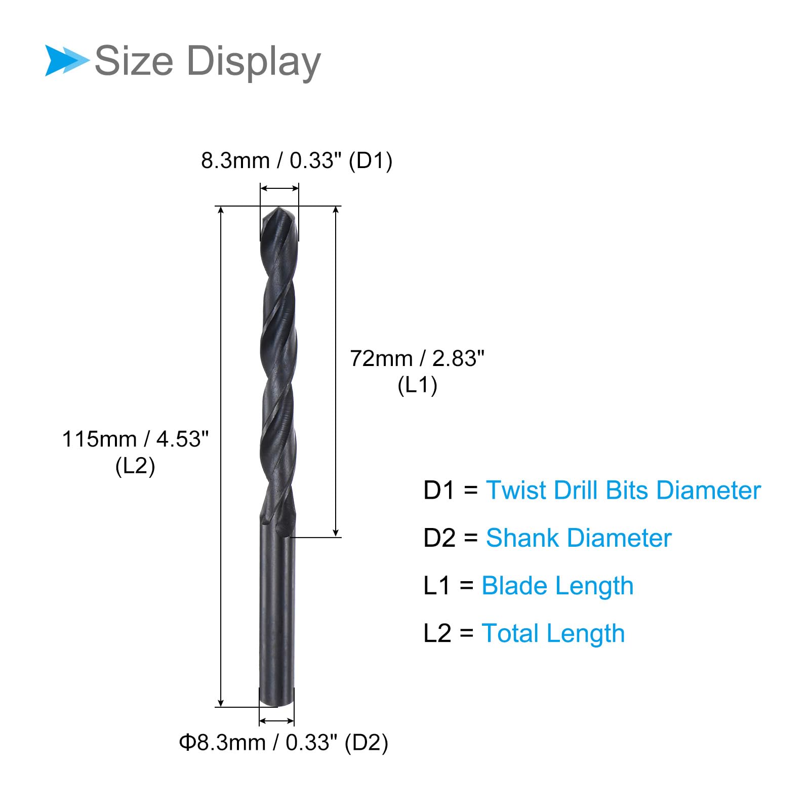 Uxcell High Speed Steel Extended Twist Drill Bits 5mm Drill Dia...