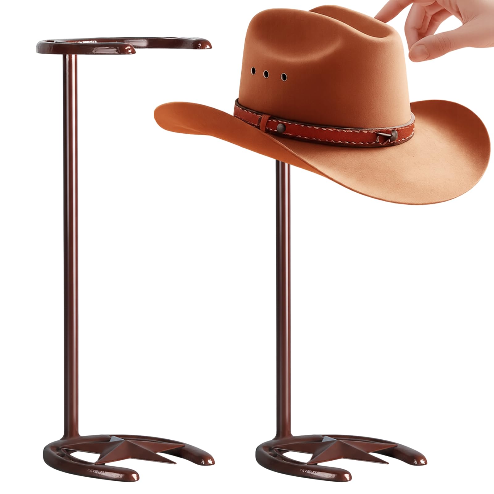 2 Pack Cowboy Hat Rack Stand Halloween Hat Display, Stylish